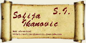 Sofija Ikanović vizit kartica
